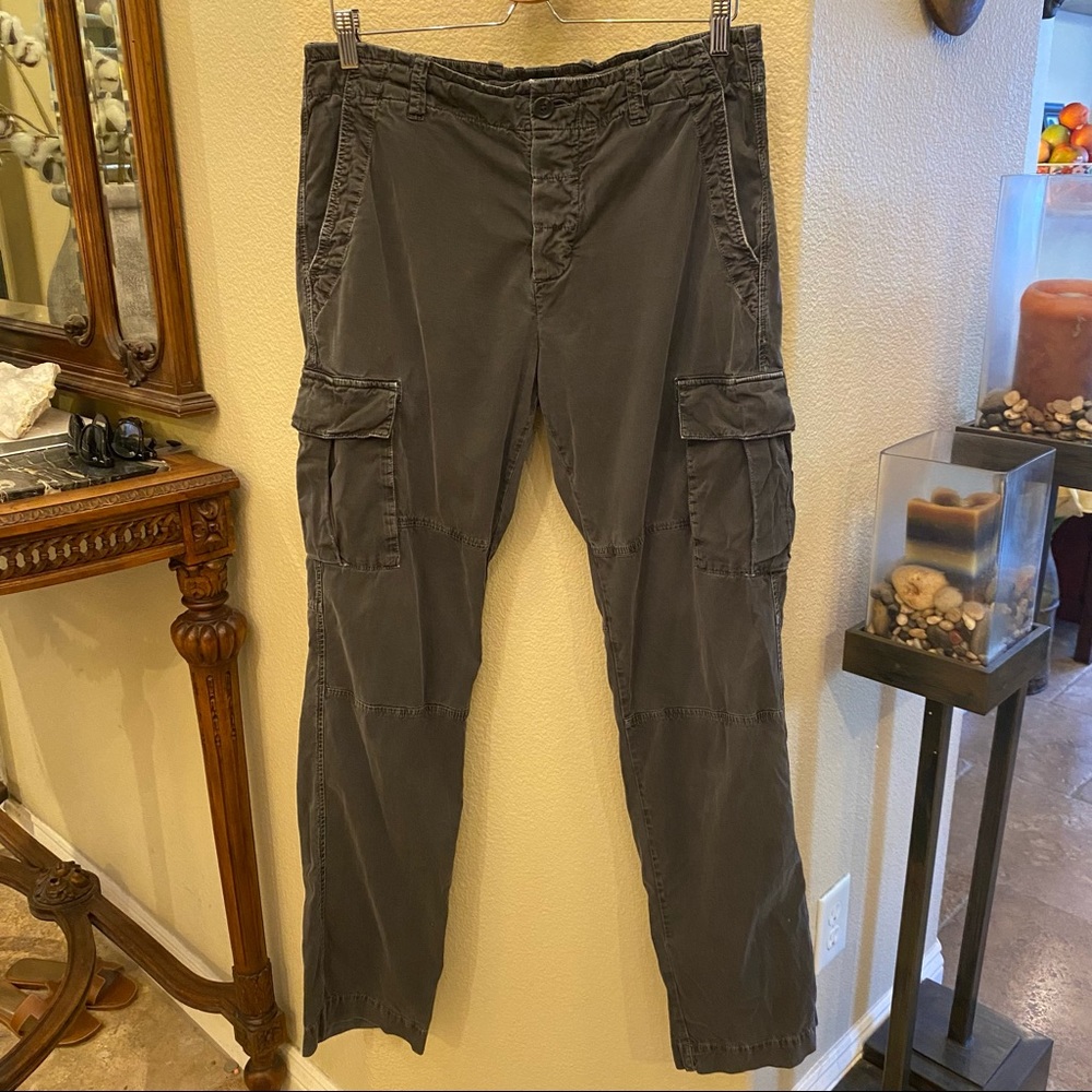 JAMES PERSE Men Gray Cargo Drawstrings Pants Size 34